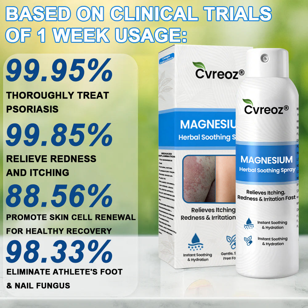 ✅ Official Store: Cvreoz® Magnesium Herbal Psoriasis Spray ⚕️ FDA Certified (for the treatment of psoriasis and eczema, improvement of bacterial infections in the genital area, treatment of acne and warts, eliminates psoriasis and eczema, etc.)