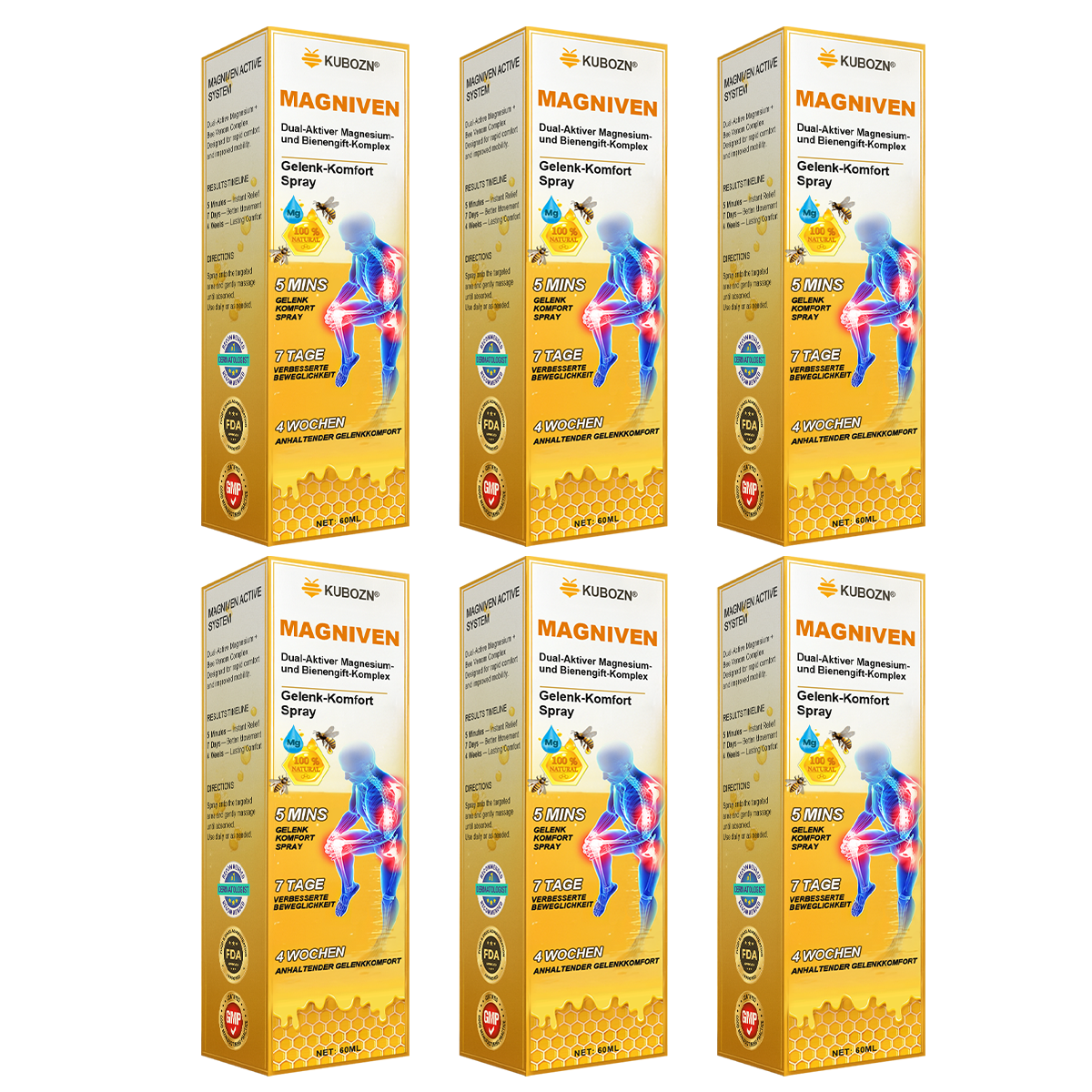 šŗšøš
KUBOZNĀ® MagniVen Magnesium & Bee Venom Joint Spray ā 5 Min Relief Ā· 7 Day Mobility Ā· 4 Week Comfort