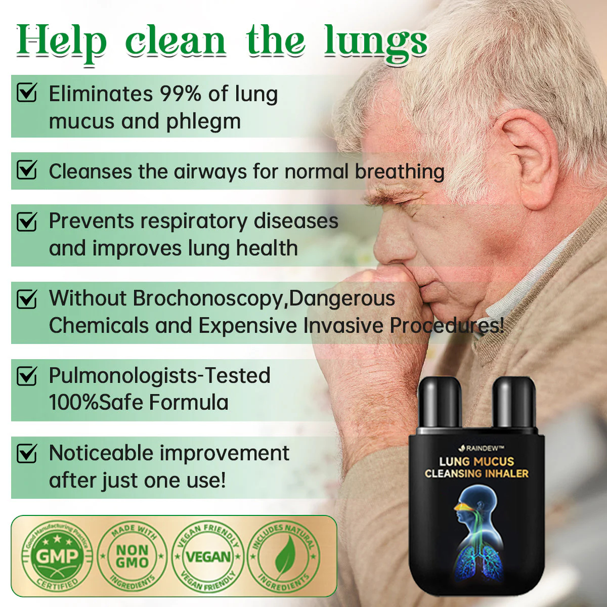 Raindew™ Lung Mucus Cleansing Inhaler(💝 Help smokers cleanse their lungs💝)