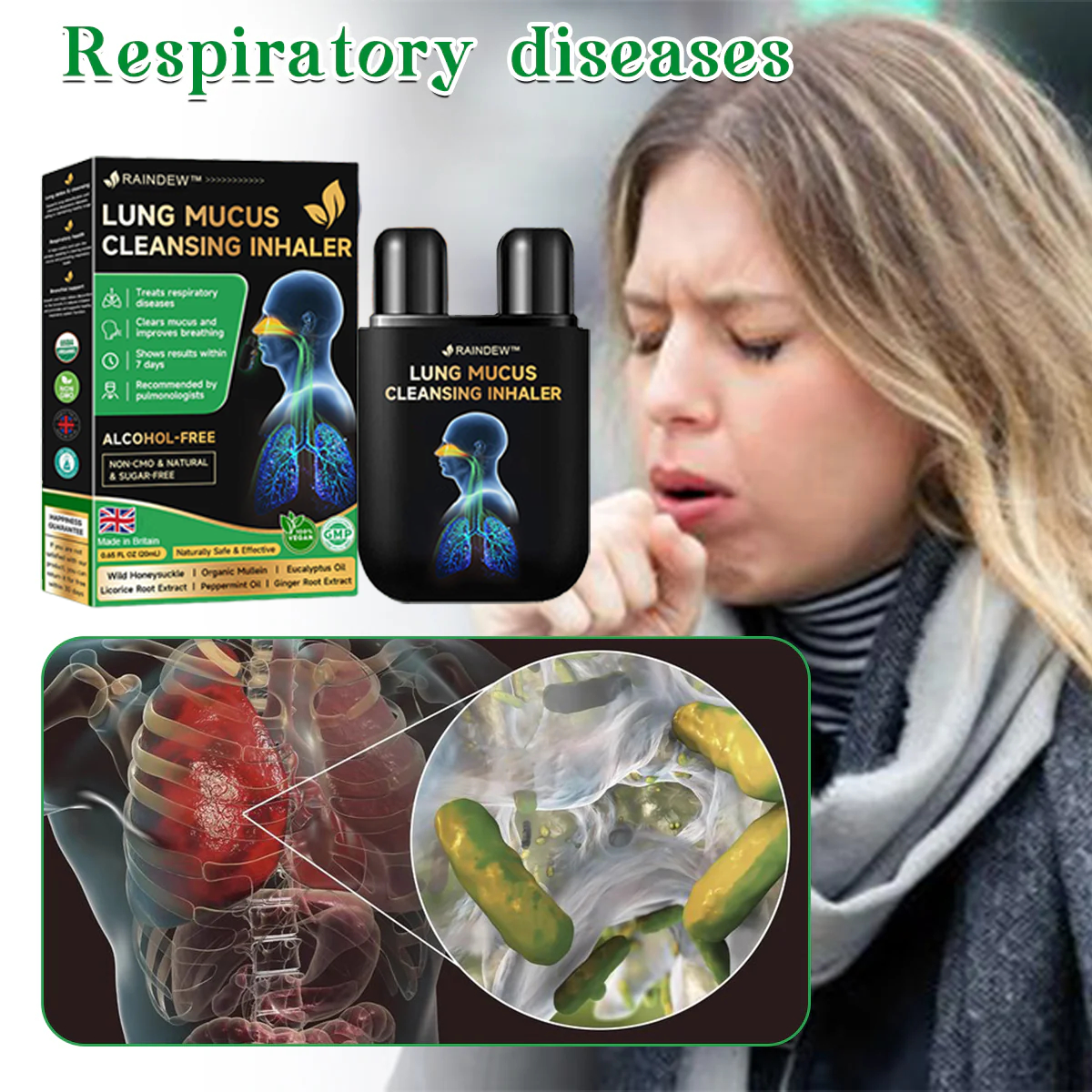 Raindew™ Lung Mucus Cleansing Inhaler(💝 Help smokers cleanse their lungs💝)