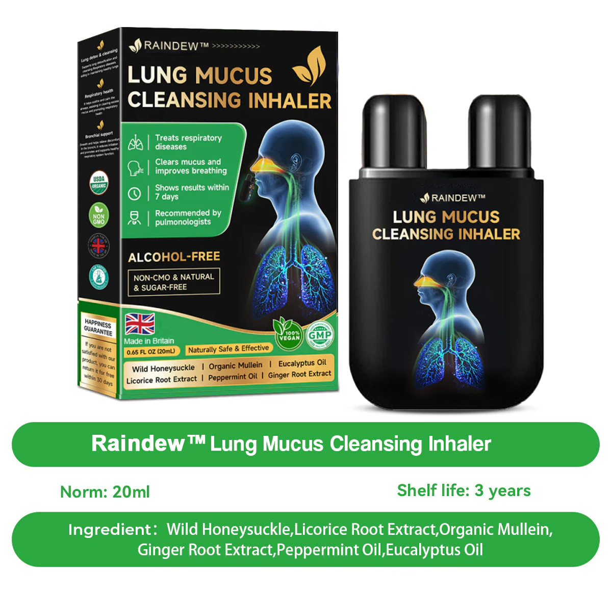 Raindew™ Lung Mucus Cleansing Inhaler(💝 Help smokers cleanse their lungs💝)