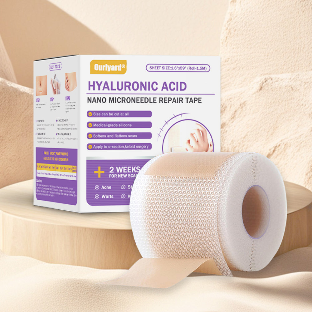 ✅Official Store |Ourlyard® Hyaluronic Acid Nano Microneedle Repair Tape❤️(Treatment of old and new scars, reduction of surgical scars, stretch marks, keloids, acne, burns, warts, dermatomes and varicose veins)