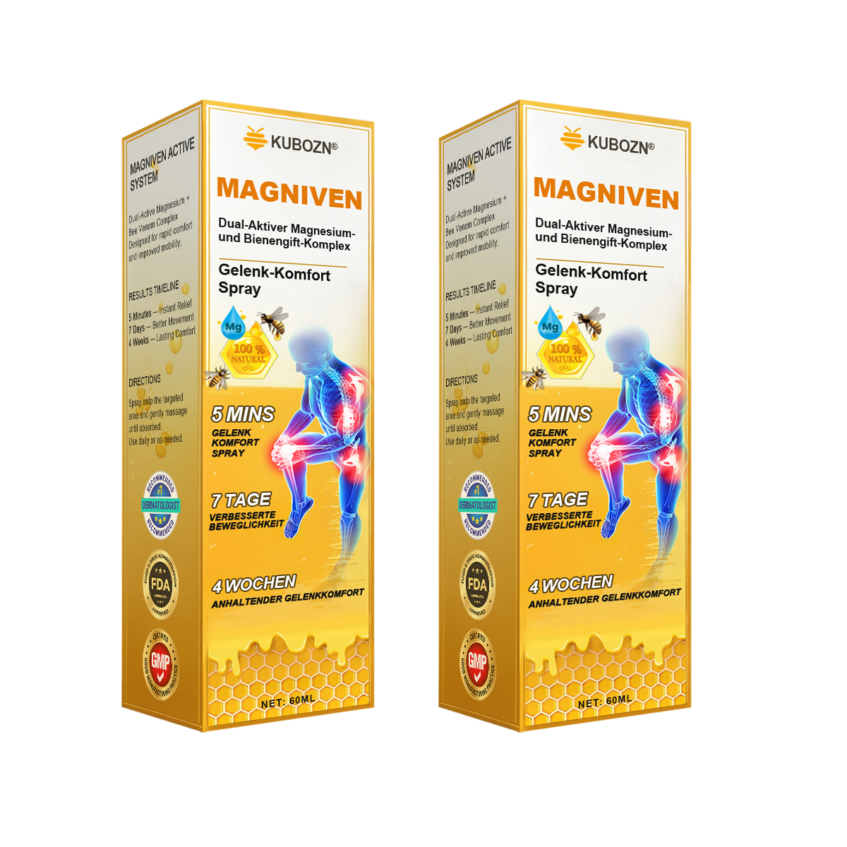 🇺🇸🏅  KUBOZN® MagniVen Magnesium & Bee Venom Joint Spray – 5 Min Relief · 7 Day Mobility · 4 Week Comfort
