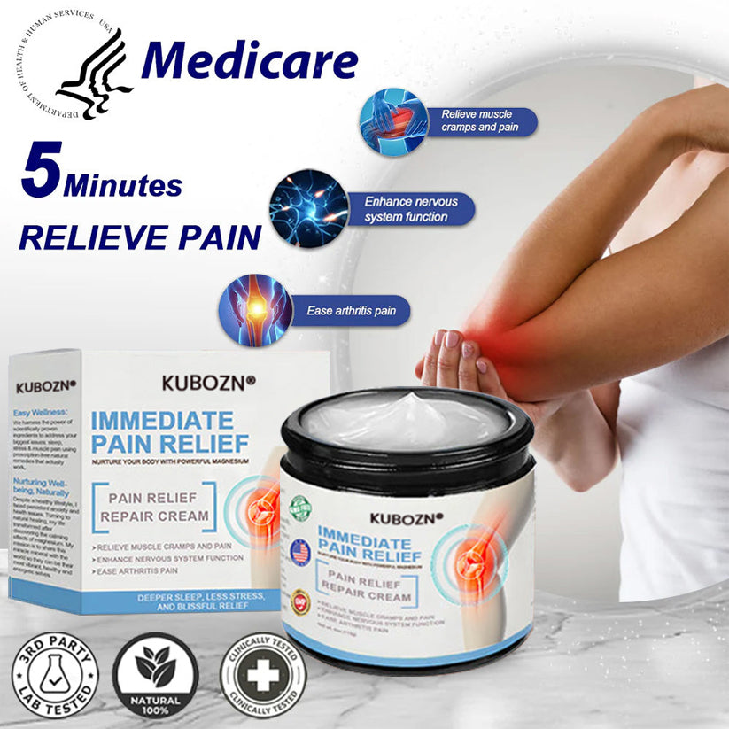 ✅Offiziell empfohlen: KUBOZN® Magnesium-Intensivcreme gegen Gelenk- und Nervenschmerzen (bei Arthrose, Neuropathie, Rheuma, Sportverletzungen u. v. m.)