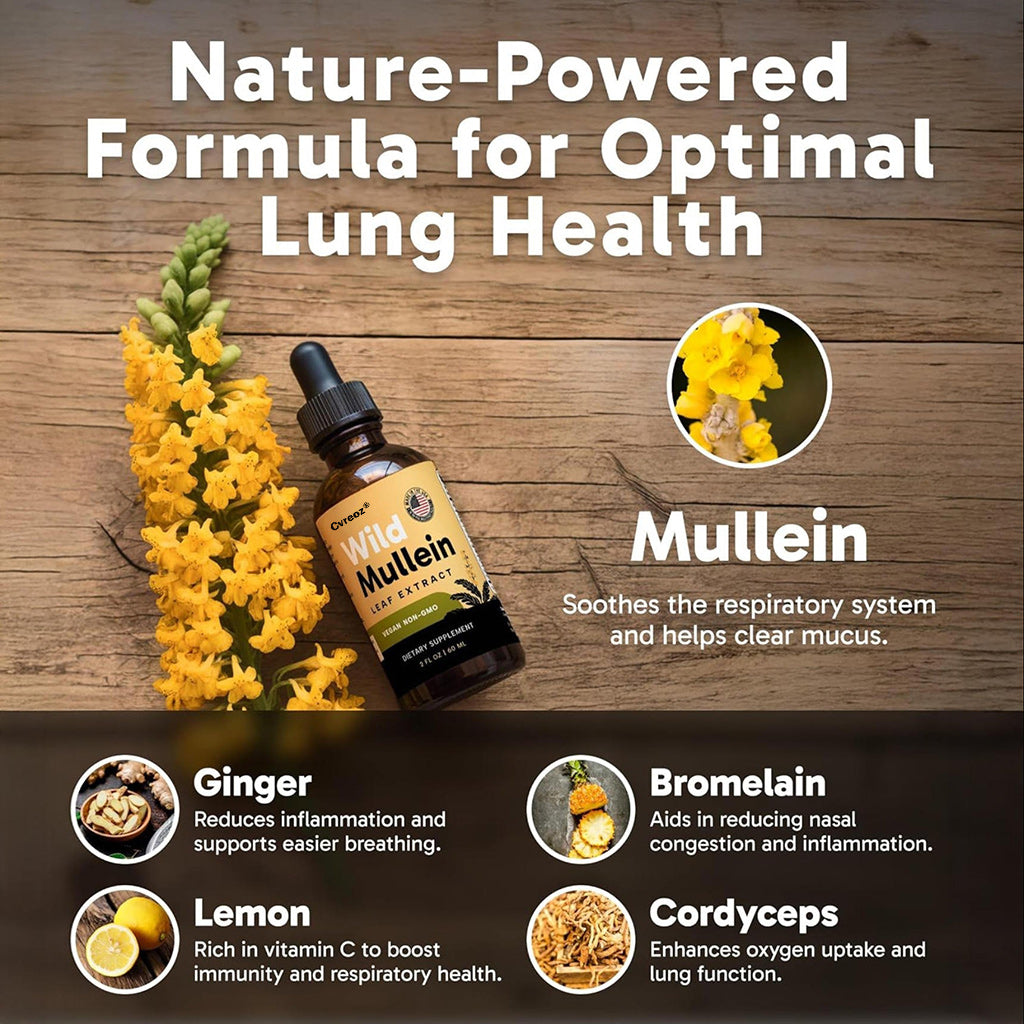 New Maximum Potency Mullein Drops For Cough Control & Lung Rejuvenation