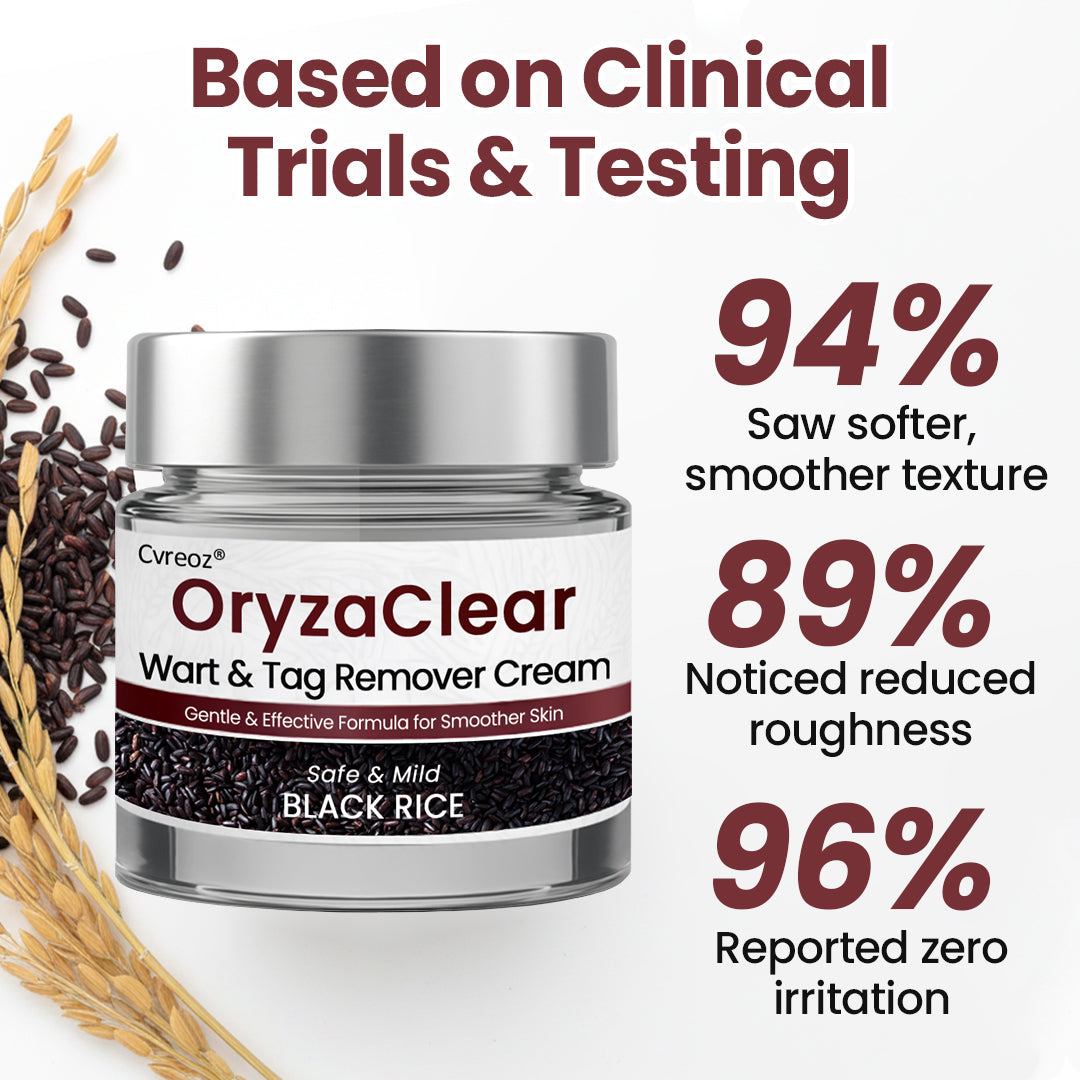 ⭐ Cvreoz® OryzaClear – Black Rice Power Cream for Skin Tags & Bumps · Gentle Plant-Based Softening Formula