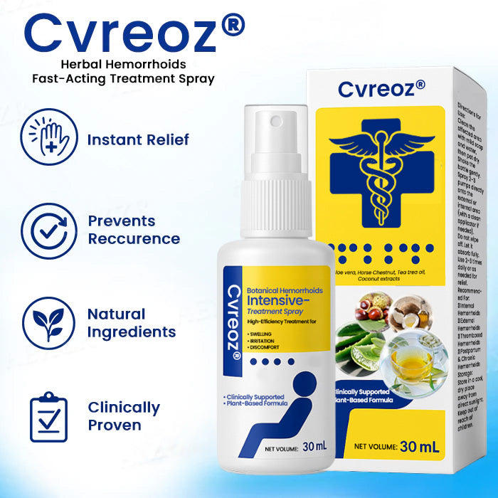 🔥 Official Store: INSTANT Pain Relief! 🌿Cvreoz® Botanical Hemorrhoids Intensive-Treatment Spray
