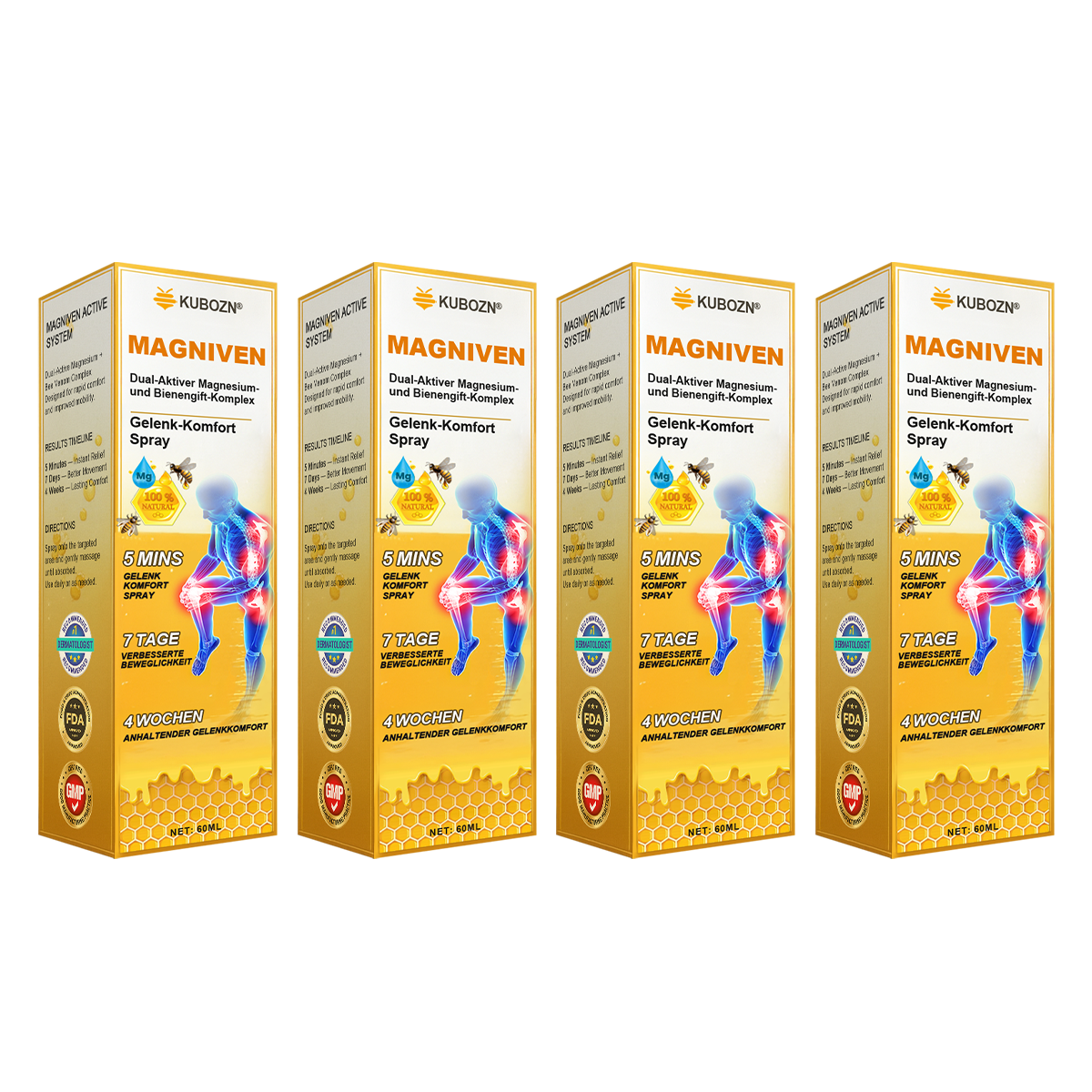 🇺🇸🏅  KUBOZN® MagniVen Magnesium & Bee Venom Joint Spray – 5 Min Relief · 7 Day Mobility · 4 Week Comfort