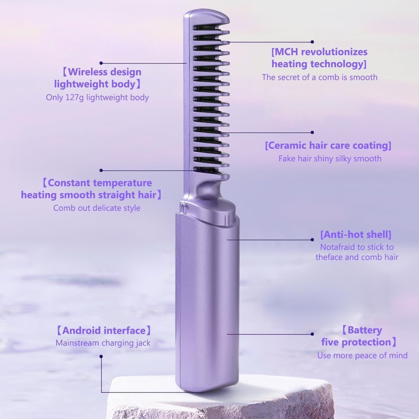 Velmors™ Portable Hair Straightener Brush