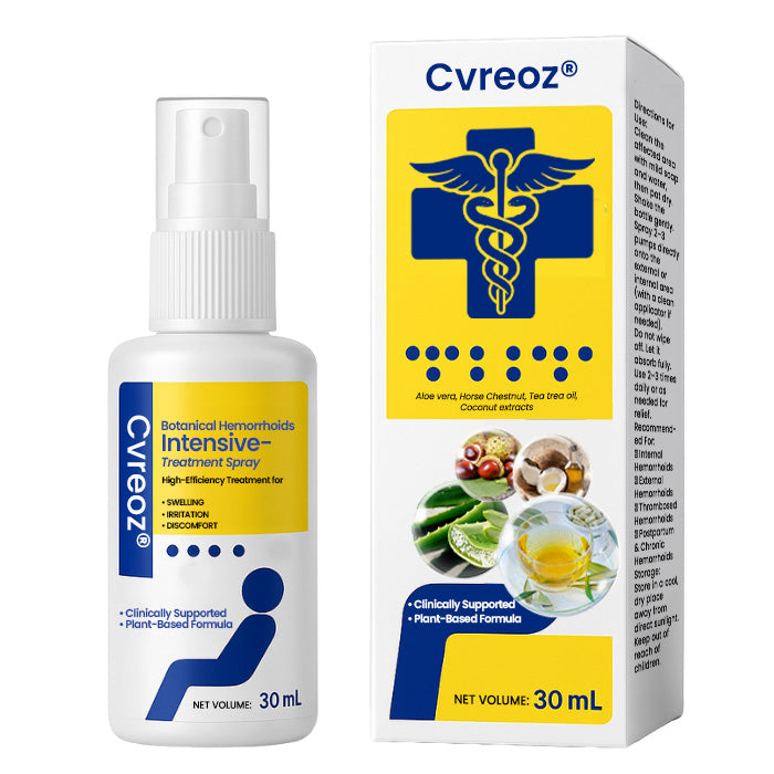 🔥 Official Store: INSTANT Pain Relief! 🌿Cvreoz® Botanical Hemorrhoids Intensive-Treatment Spray