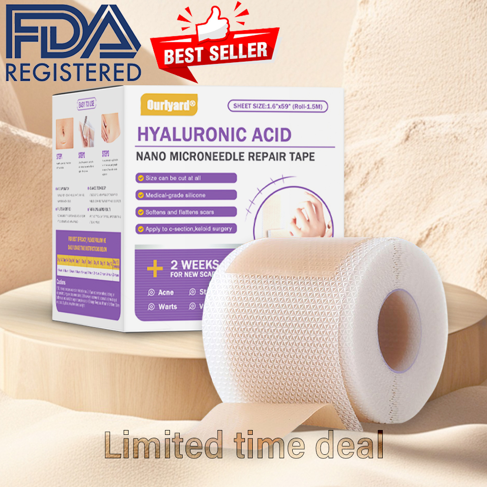 ✅Official Store |Ourlyard® Hyaluronic Acid Nano Microneedle Repair Tape❤️(Treatment of old and new scars, reduction of surgical scars, stretch marks, keloids, acne, burns, warts, dermatomes and varicose veins)