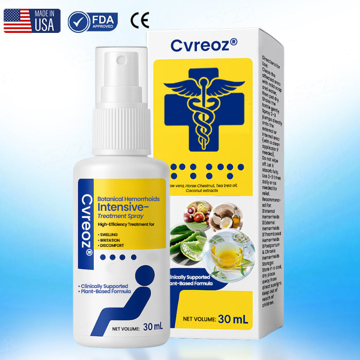 🔥 Official Store: INSTANT Pain Relief! 🌿Cvreoz® Botanical Hemorrhoids Intensive-Treatment Spray