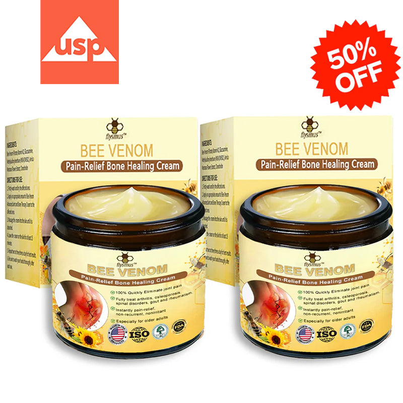 ✅Official Store: flysmus™ Bee-Venom Pain-Relief Bone Healing Cream👨‍⚕️United States Pharmacopeia (USP) Approved(Reducing joint swelling, pain, stiffness, warmth,redness,  soreness, and joint fatigue)