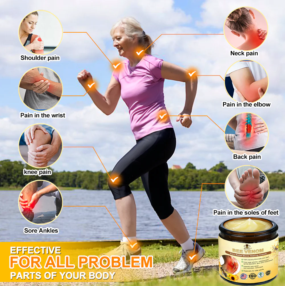 ✅Official Store: flysmus™ Bee-Venom Pain-Relief Bone Healing Cream👨‍⚕️United States Pharmacopeia (USP) Approved(Reducing joint swelling, pain, stiffness, warmth,redness,  soreness, and joint fatigue)